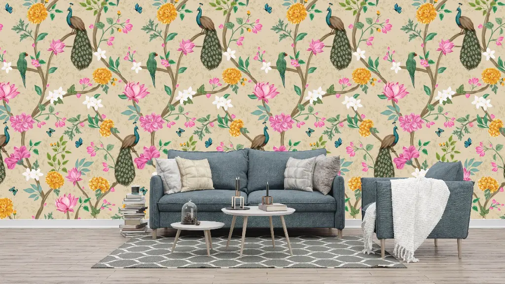 [3 Meter Roll X 1.47 Meters (4.41 SQM) , 9.8 Ft x 4.8 Ft ( 47 SQFT )] WPF 147 x POMEGRANATE ROLL  (A)