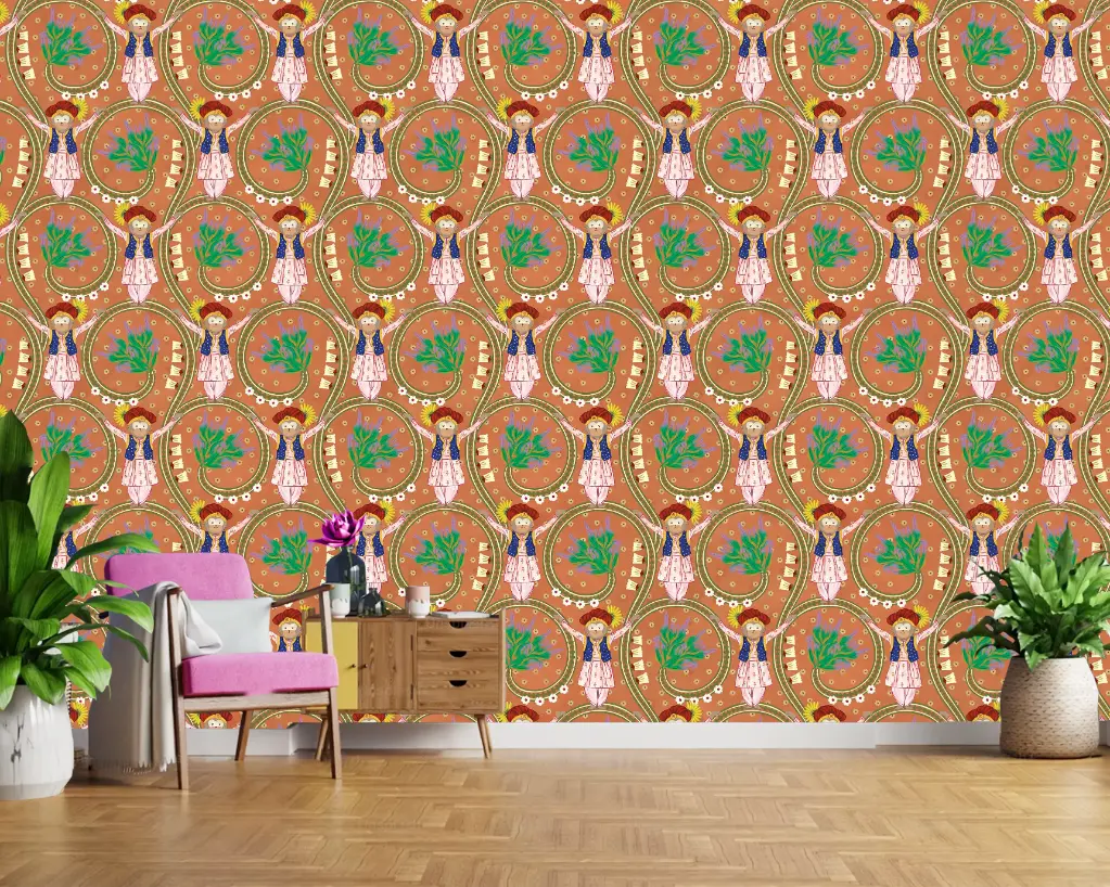 [3 Meter Roll X 1.35 Meters (4.05 SQM) , 9.8 Ft x 4.5 Ft ( 44 SQFT )] WPF 151 x CRANBERRY ROLL