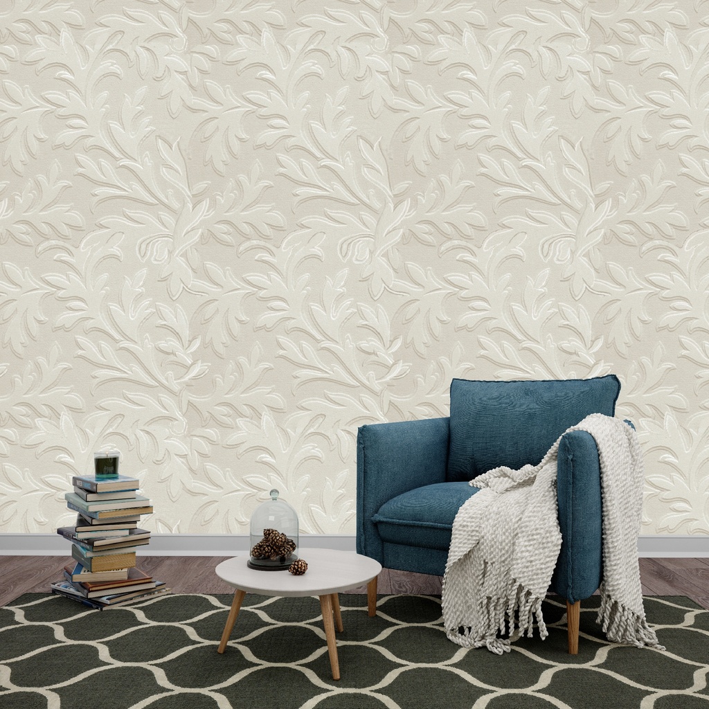 [1 Roll : 10.05 m x 0.53 m (5.33 sq. m.) / 33 ft. x 1.73 ft. (57.19 sq. ft)] PEPINO x Paintable Roll  